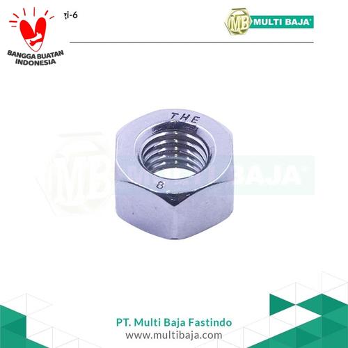 Foto Produk SUS 304 Hex Nut mm M12 x 1.75 ( Mur Stainless ) dari Multi Baja Fasteners