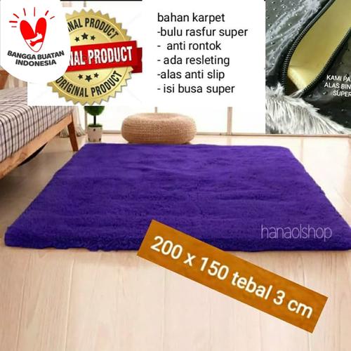 Foto Produk Karpet lantai bulu rasfur150x200x3cm - putih dari BROUMmedia