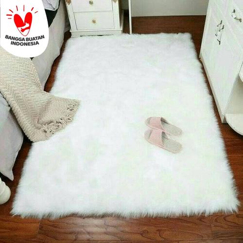 Foto Produk Karpet Bulu Putih Lembut 70x130cm TERMURAH HIGH QUALITY dari Rumah Karpet Yabes