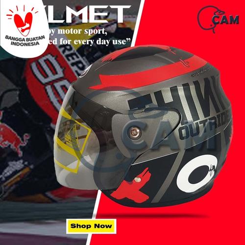 Foto Produk Helm Motor Evolution Lorenzo outride Abu doff SNI Bukan GM dari Boss helm