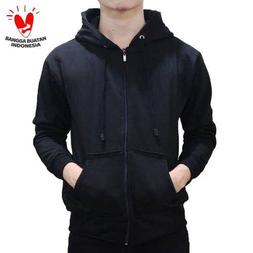 Foto Produk Jaket Sweater Polos Hoodie Zipper/Resleting - Hitam dari TARAJE
