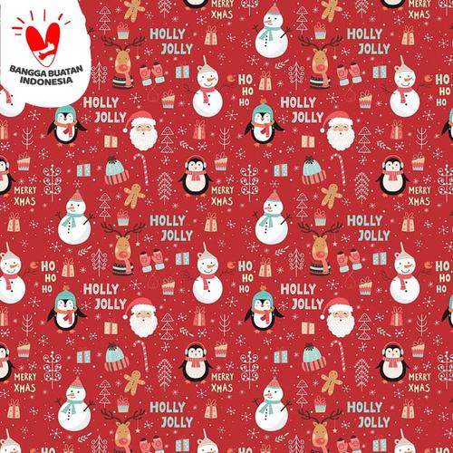 Foto Produk Kertas Kado Natal Harvest / Wrapping Paper Xmas Joyland Red dari Harvest Goods