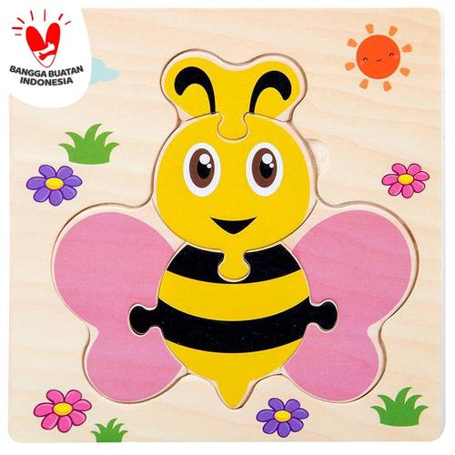 Foto Produk Jigsaw Puzzle Kayu 3D Timbul Lucu Variasi Baru - LEBAH dari Jaya Multi Kreasi