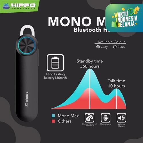 Foto Produk Hippo Handsfree Bluetooth Mono Max - Black dari Hippo Official Store