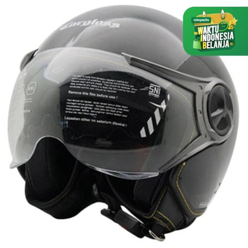 Foto Produk Cargloss YR Ghotic Helm Half Face - Deep Black - Hitam, XL dari Helm Cargloss