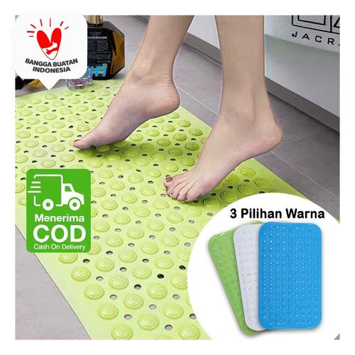 Foto Produk Keset Kamar Mandi PVC Kerikil + Vacum Anti Slip Tebal High Quality - Hijau dari SUNXIN
