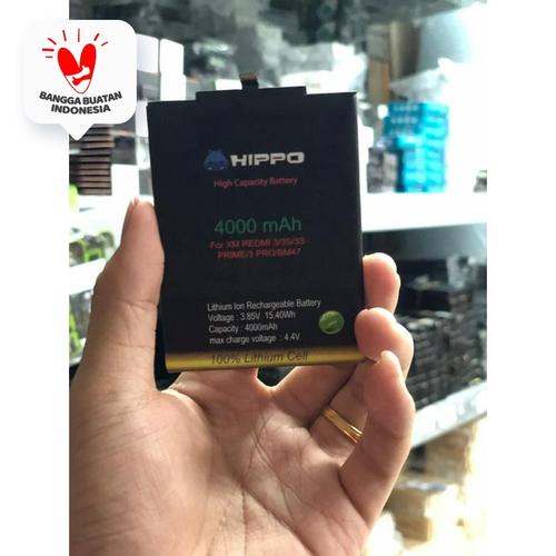 Foto Produk Hippo Baterai Xiaomi Redmi 3 / 3S / 4X / 3 Prime / 3 Pro BM47 4000MAH dari Hippo Official Store