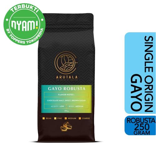 Foto Produk ARUTALA Kopi Robusta Gayo Coffee 250 gram - Giling Halus dari Arutala Online Co.