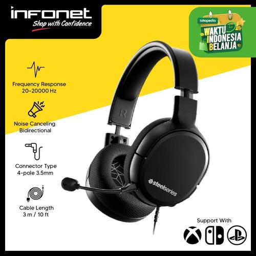 Gambar STEELSERIES ARCTIS 1 BLACK dari Infonet Official Store Jakarta Utara Tokopedia
