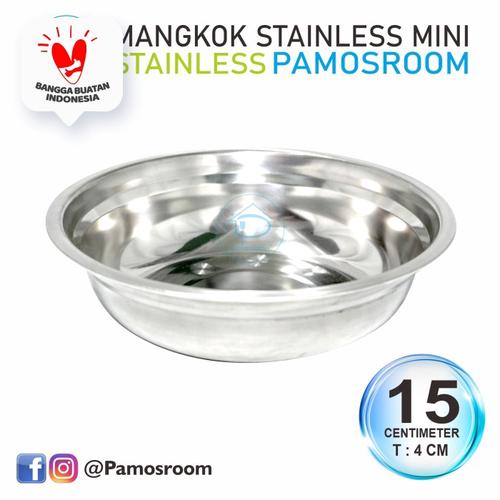 Foto Produk Pamosroom Mangkok Stainless Mini Tempat Sambal Baskom Cuci Tangan 15cm dari Pamosroom Living