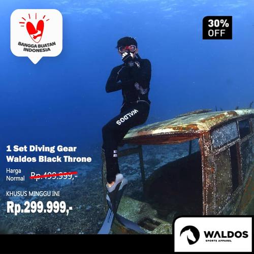 Foto Produk PROMO !! 1 Set Diving Gear Waldos Black Throne - Hitam, L dari Waldos Sports Apparel