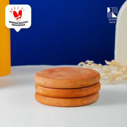 Foto Produk Adisa Wooden Coaster / Alas Kayu untuk Cangkir /Gelas Diameter 10 cm dari Dekornata
