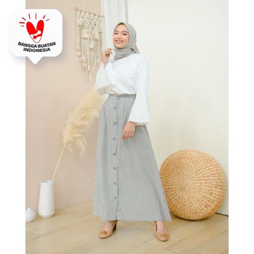 Foto Produk Rok Korean Stripe (Skirt Only) - Glacier Blue dari DRESSSOFIA