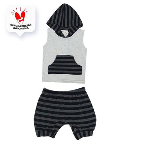 Foto Produk Birds&Bees Devon Sleevesless With Hoodie Daily Wear Dark Grey - 4 Tahun dari Birds&Bees