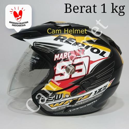 Foto Produk Helm 2 kaca (Double Visor) Murah Black doff Marquez Repsol Honda DMN dari Boss helm