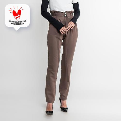 Foto Produk JENAHARA High Waisted Pants with Pleated Dusty Purple - Dusty Purple, L dari JENAHARA OFFICIAL
