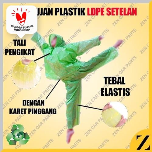 Foto Produk Jas Hujan HDPE Plastik Setelan Baju Celana Raincoat Kualitas Bambu - Random dari Zen Car Parts