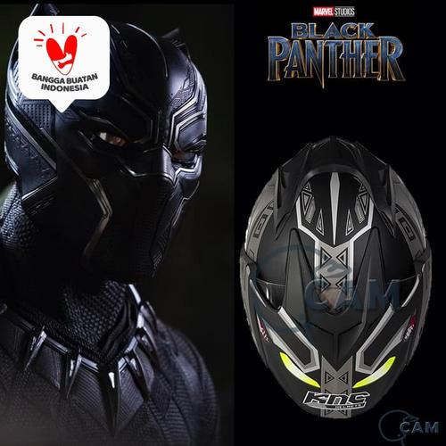 Foto Produk Helm DMN KNC Black panther Black doff Silver JP-7 dari Boss helm