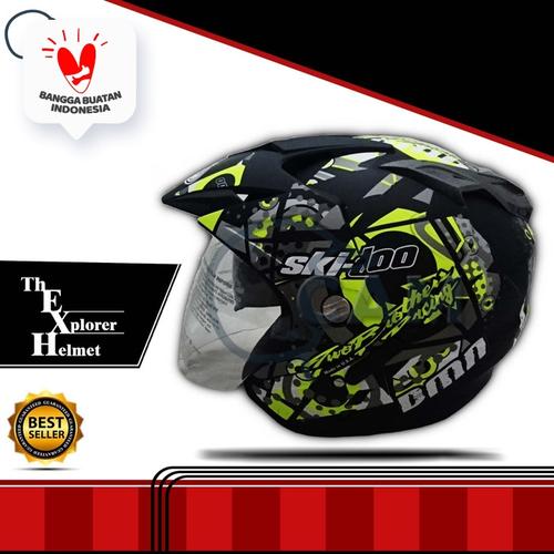 Foto Produk Helm DMN double visor Skidoo Yellow doff bukan BXP KYT INK GM NHK JPN dari Boss helm