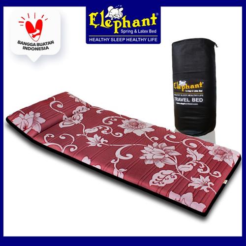 Foto Produk Travel Bed Rebounded / Kasur Lantai / Kasur lesehan 80 x 190 x 6 cm - Flora Merah dari Elephant Springbed