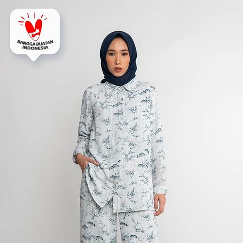Foto Produk JENAHARA Basic Shirt White-Navy - White-Navy, XL dari JENAHARA OFFICIAL