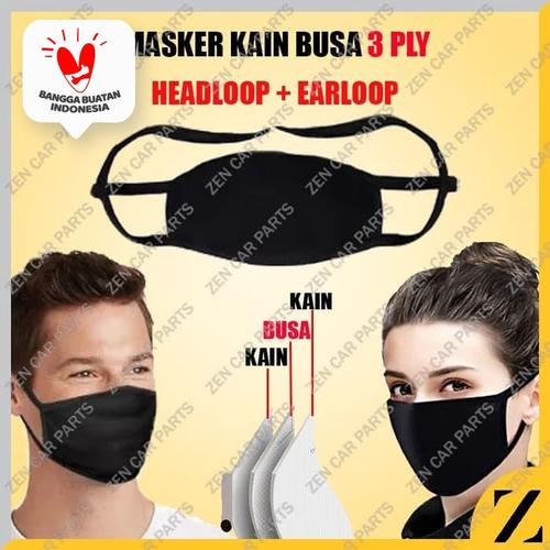 Foto Produk Masker Kain Busa Mulut 3 ply Filter Hijab Scuba Korea Debu Virus Tali dari Zen Car Parts