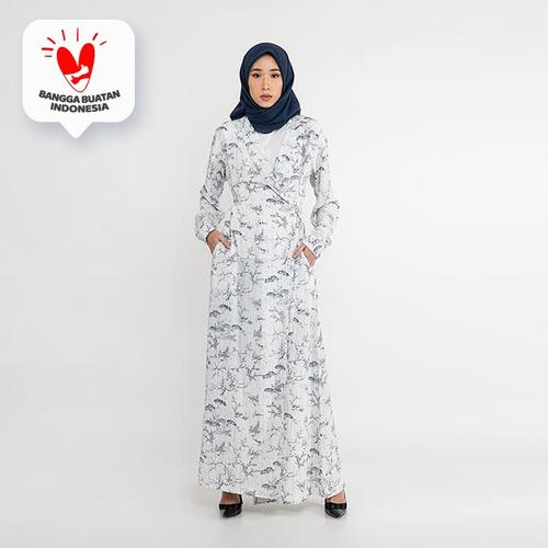 Foto Produk JENAHARA Dress with Blazer Neckline - White Navy - White-Navy, L dari JENAHARA OFFICIAL