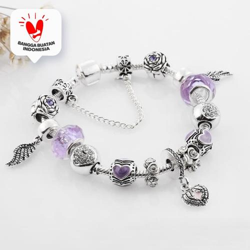 Foto Produk Angel Charm Bracelet Gelang Kristal Swarovski Crystals from Swarovski - Purple dari Her Jewellery