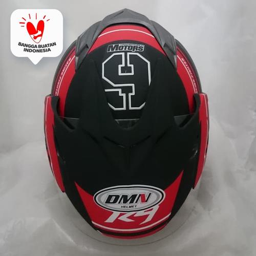 Foto Produk Helm DMN double visor R-9 Black doff Red bukan BXP GM KYT NHK INK dari Boss helm