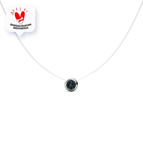Foto Produk Moon's Tears Pendant - Kalung Nylon Crystal Swarovski by Her Jewellery - Black Diamond dari Her Jewellery
