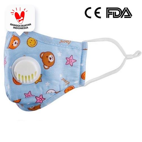 Foto Produk Masker N95 Kain Anak Proteksi Tinggi Bisa Dicuci Sertifikasi FDA & CE - Kids Blue dari JMC Helmet