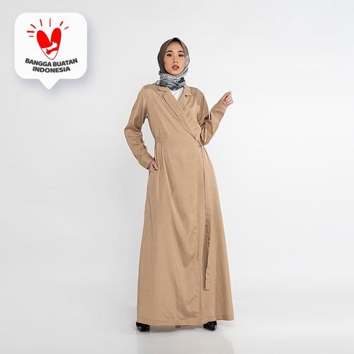 Foto Produk JENAHARA Dress with Blazer Neckline - Khaki - Khaki, L dari JENAHARA OFFICIAL