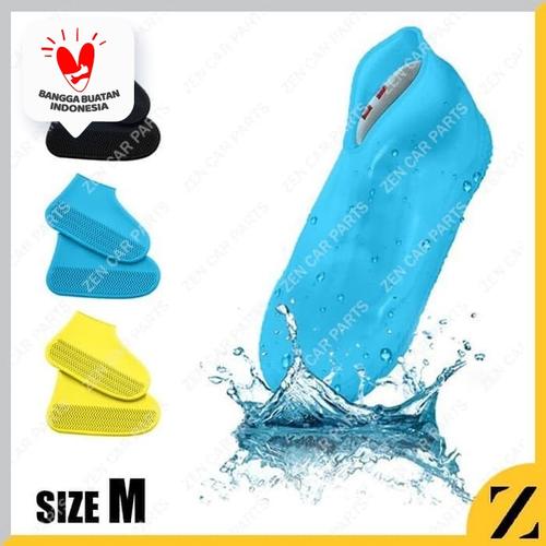 Foto Produk Cover Sepatu Karet M Anti Air sarung jas Waterproof Shoes silikon - Biru dari Zen Car Parts
