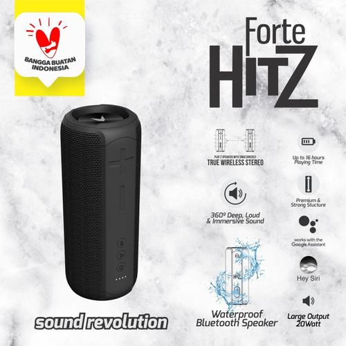 Foto Produk Forte Hitz TWS Bluetooth Speaker-20W+2 BASS, Waterproof, HD, 16 Hours - Hitam dari VYATTA INDONESIA