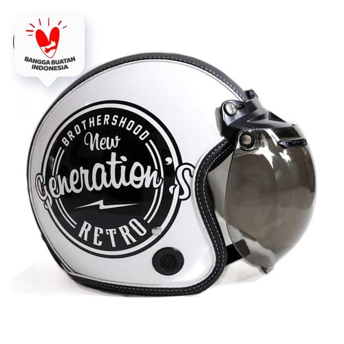 Foto Produk Helm Bogo Retro JMC Motif BrotherHood SNI - Kaca Bogo Biasa dari JMC Helmet