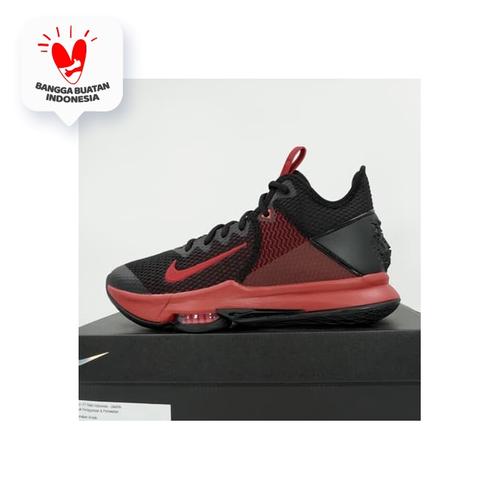 Foto Produk Sepatu Basket Nike Lebron Witness IV Black Gym Red BV7427-006 Original dari KING OF DRIBBLE