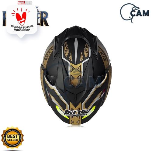 Foto Produk Helm DMN KNC Black panther Black doff Gold JP-7 dari Boss helm