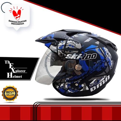 Foto Produk Helm DMN double visor Skidoo Biru doff bukan BXP KYT INK GM NHK JPN dari Boss helm