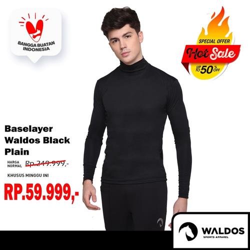 Foto Produk PROMO !! Baselayer Training Waldos Black Plain dari Waldos Sports Apparel