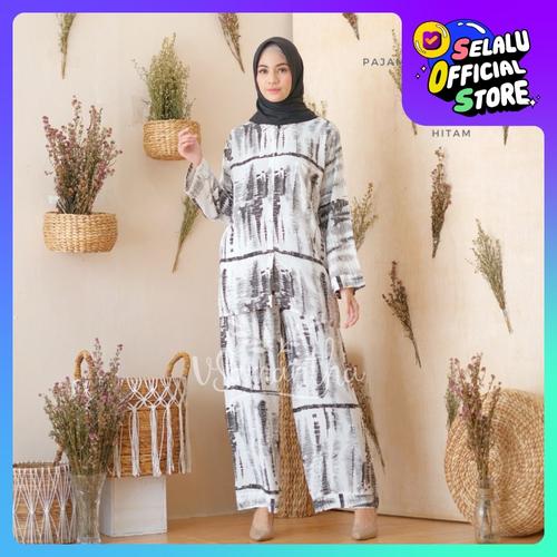 Foto Produk Pajamas / Piyama One Set Kemeja Tie Dye Bliss - Hitam dari Beli Mukena
