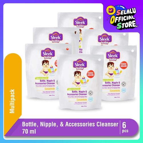 Foto Produk Sleek Baby Bottle Nipple & Accessories Cleanser Pouch 70 ml 6 Pcs dari Kino Store ID