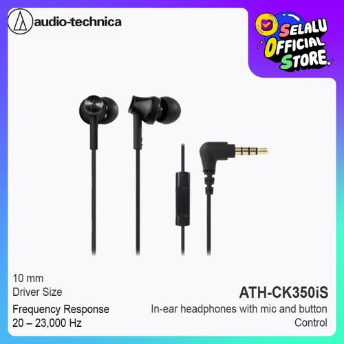 Foto Produk Audio-Technica ATH-CK350iS Earphone with Mic - Black dari Audio-Technica Official