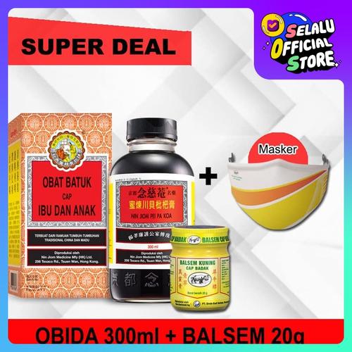 Foto Produk Obat Batuk Cap Ibu dan Anak 300 ml + Balsem Kuning 20 g + 1 pcs Masker dari PT. Sinde Budi Sentosa