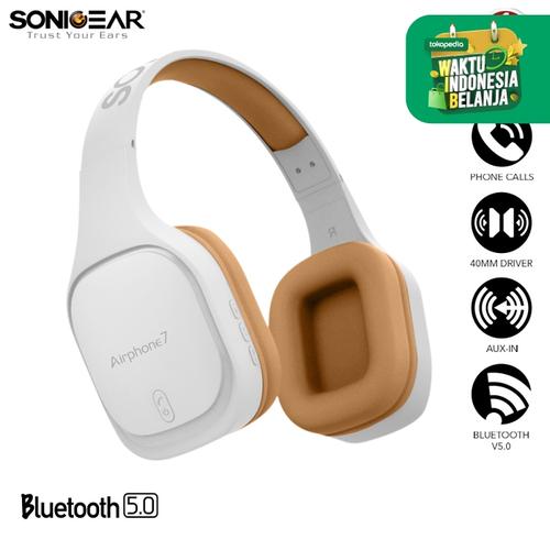 Foto Produk SonicGear Airphone 7 Bluetooth Headphones With Microphone - White Gold dari Sonicgear Official Store