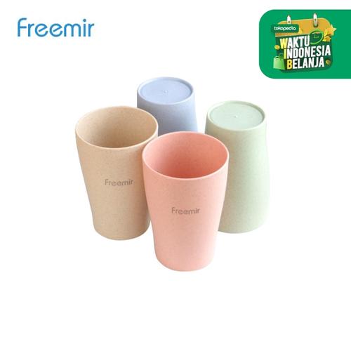 Foto Produk Freemir Gelas Wheat Straw/Gelas Minum isi 4 warna dari freemir Official Store