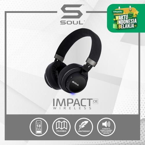 Foto Produk SOUL IMPACT OE Wireless Bluetooth High Efficiency Headphone - BLACK - Hitam dari Soul official