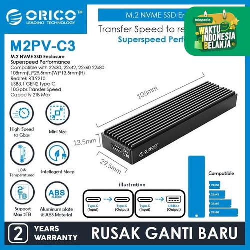 Foto Produk ORICO M.2 NVMe SSD Enclosure - M2PV-C3 dari ORICO INDONESIA