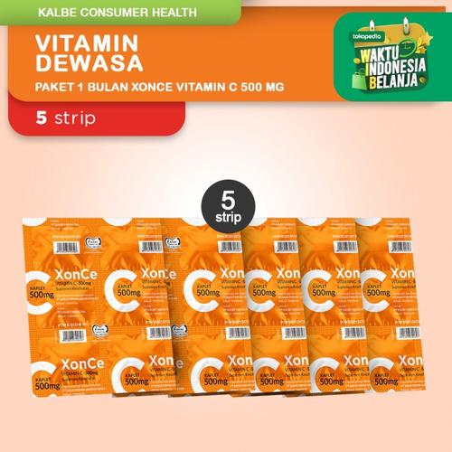 Foto Produk Vitamin C XonCe 500mg 1 Bulan - 5 Strip @ 6 Kaplet dari Kalbe Consumer Health