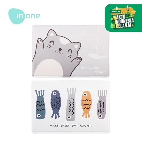 Foto Produk INONE Keset Kamar Tidur Alas Kaki Anti Slip Cute Cat - Pure Daisy leaf dari Inone Official Shop