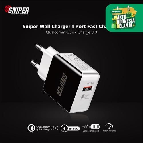 Foto Produk Sniper Wall Charger 1 Port Fast Charging Quick Charge 3.0 -Black dari Sniper Indonesia
